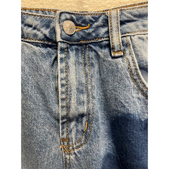 Forever 21 Womens Barrel Fit Heart Print Jeans Size 24 Light Blue Denim Casual - Picture 6 of 6